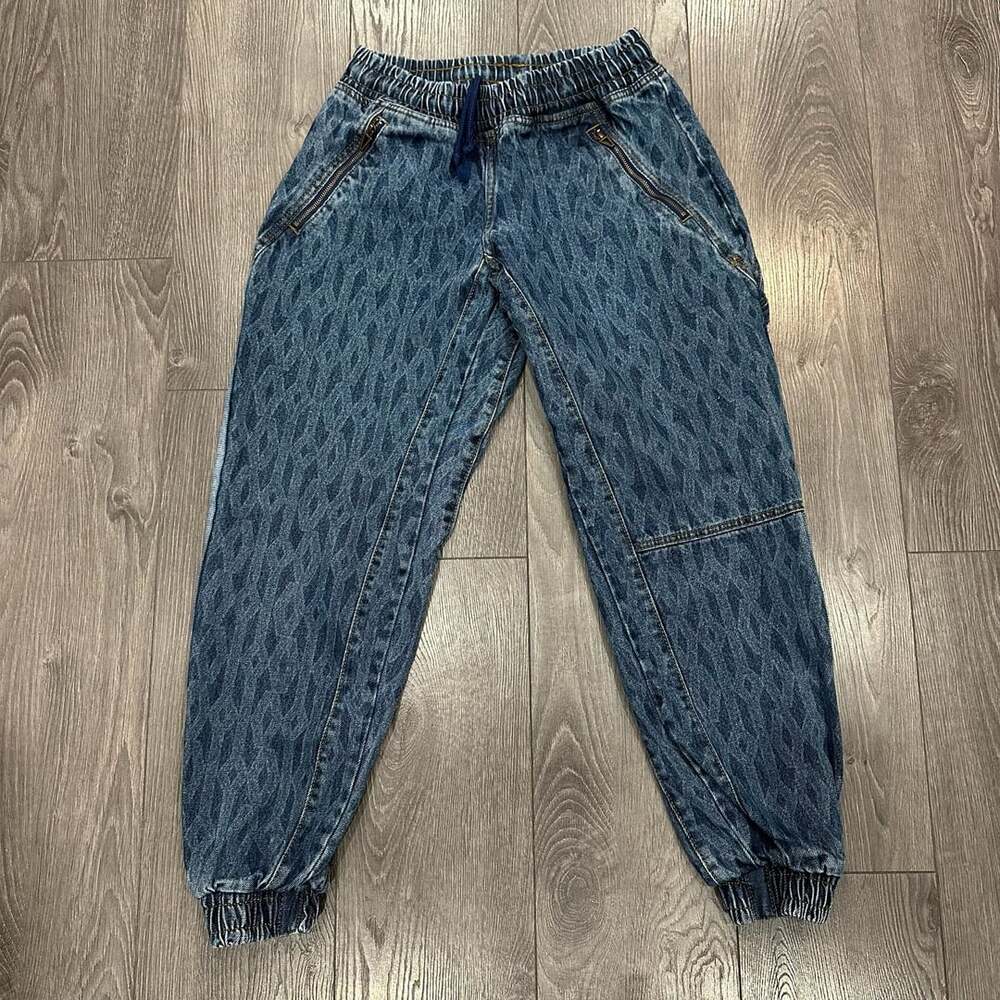 Adidas Ivy Park Monogram Denim Track Pants Size XS